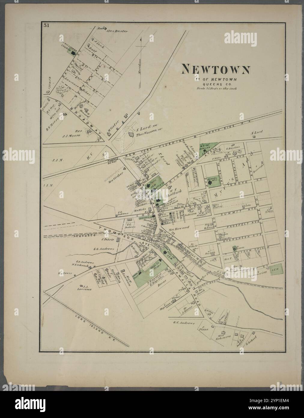 Newtown, Tennessee. De Newtown, Queens Co. 1873 par Beers, F. W. (Frederick W.) Banque D'Images