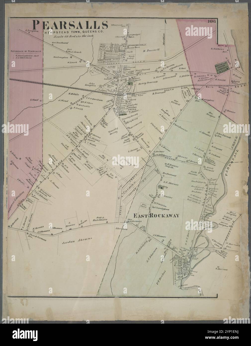 Pearsalls, ville de Hempstead, Queens Co. 1873 par Beers, F. W. (Frederick W.) Banque D'Images