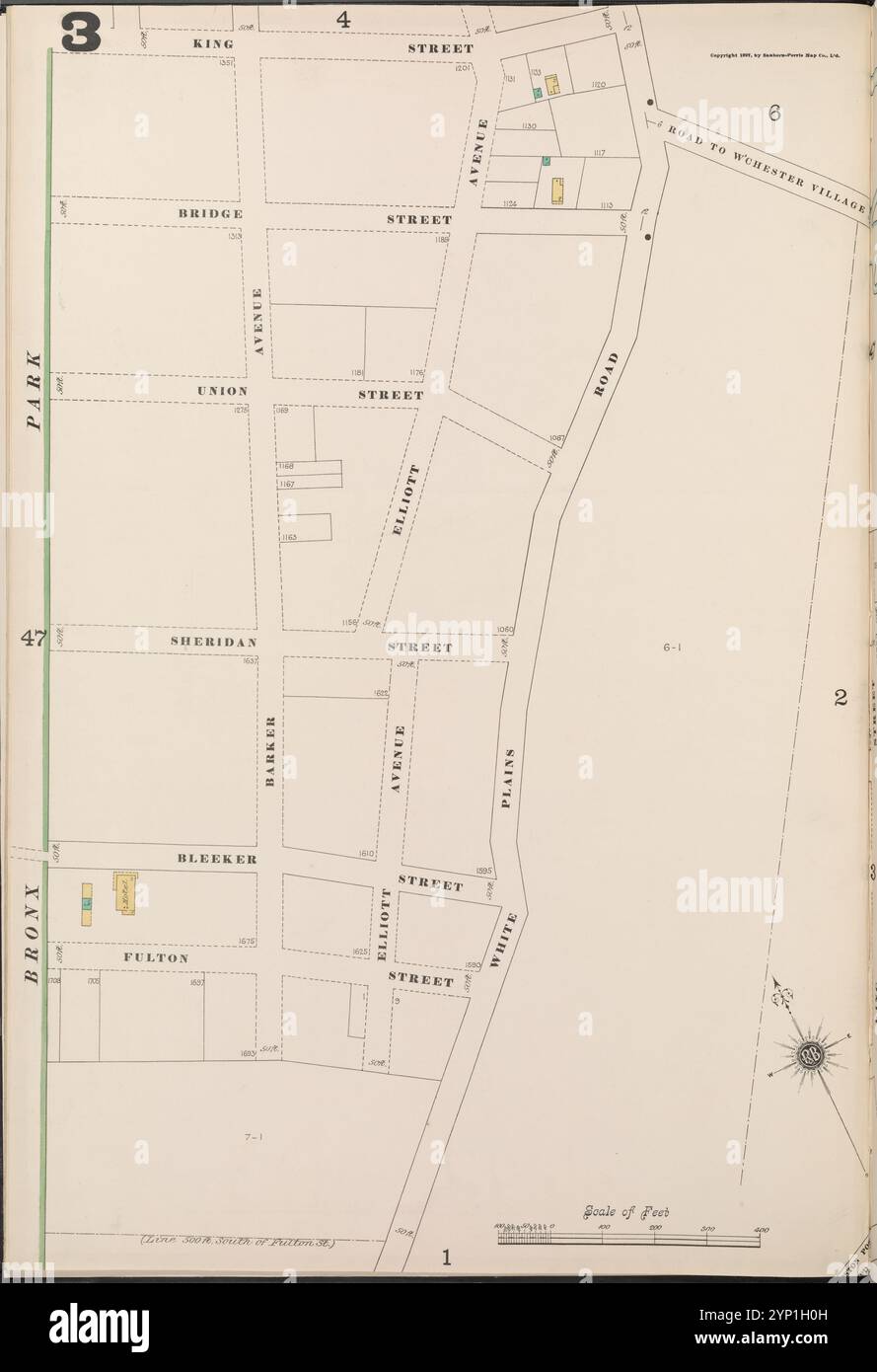 Bronx, V. B, plate no 3 [carte bordée par King équipé, White Plains Rd, Bronx Park] 1897 Banque D'Images