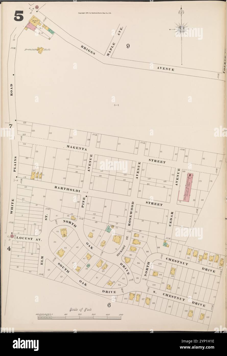 Bronx, V. B, plate No 5 [carte délimitée par Briggs Ave., South Oak Drive, White Plains Rd.] 1897 Banque D'Images
