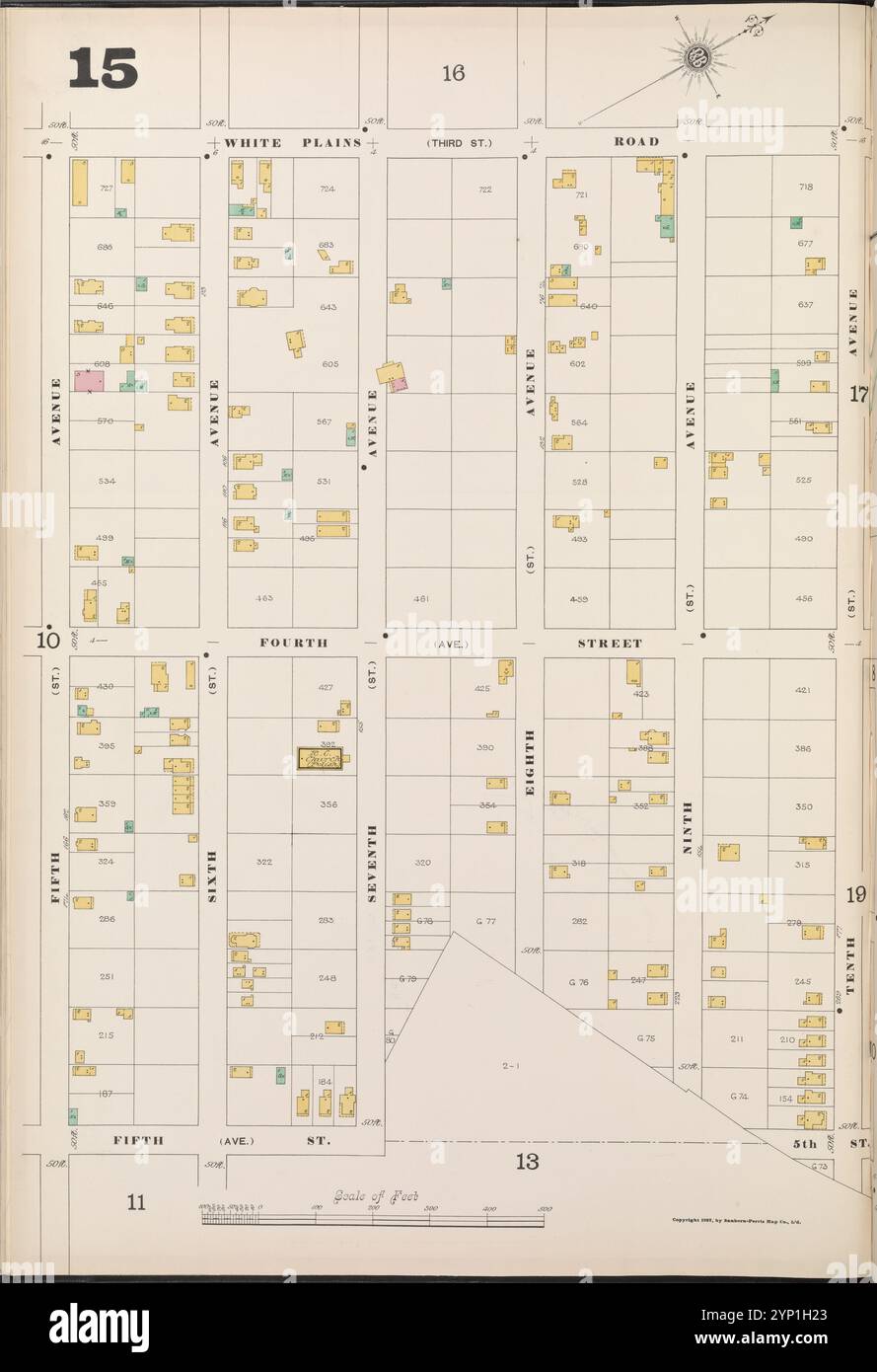 Bronx, V. B, planche no 15 [carte bornée par White Plains Rd, 10th Ave., 5th Ave.] 1897 Banque D'Images