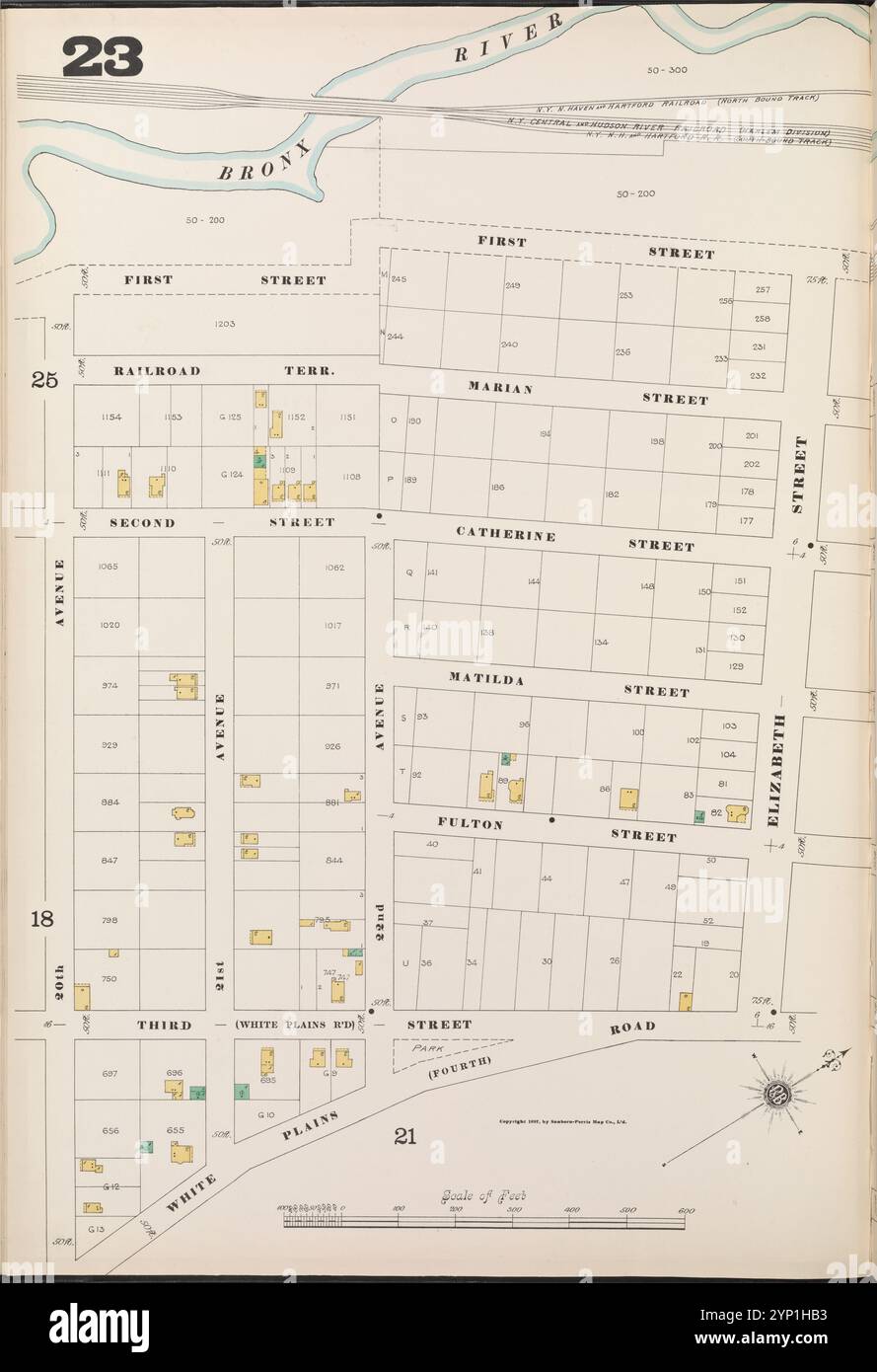 Bronx, V. B, plaque no 23 [carte bornée par Bronx River, Elizabeth réunis, White Plains Rd., 20th Ave.] 1897 Banque D'Images