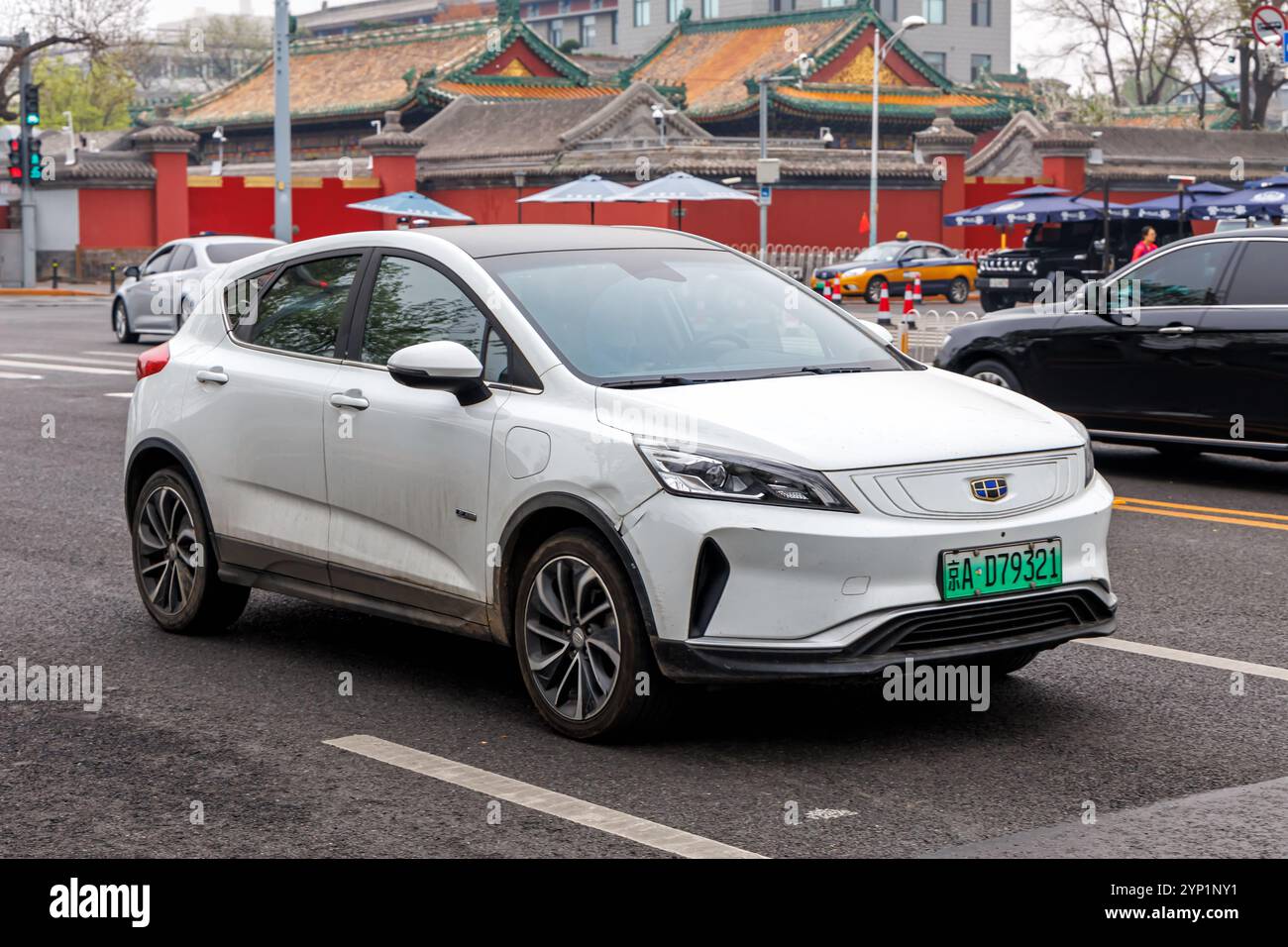 Pékin, Chine - 13 avril 2024 : voiture électrique de la marque chinoise Geely Mobility véhicule à batterie à Pékin, Chine. Banque D'Images