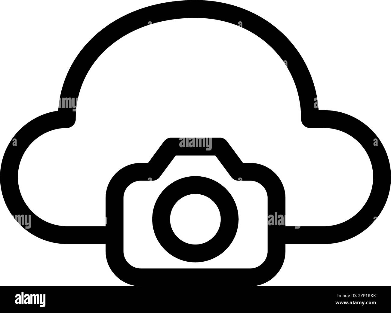 Caméra avec icône de nuage - icône de photographie et de vidéographie propre et moderne. Illustration de Vecteur