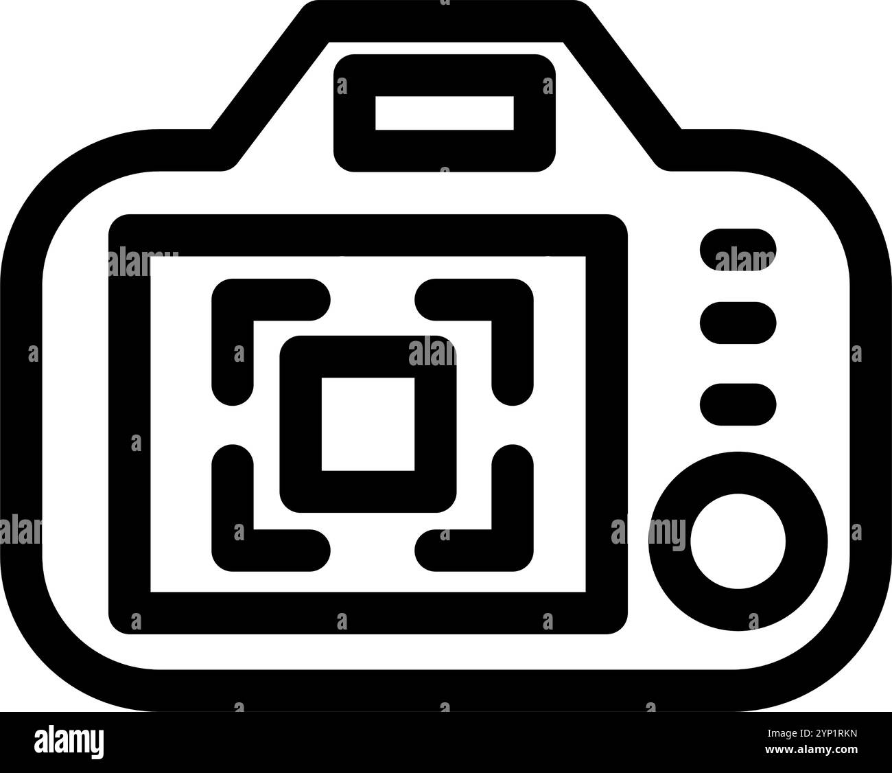 Arrière d'un appareil photo - icône de photographie et de vidéographie propre et moderne. Illustration de Vecteur