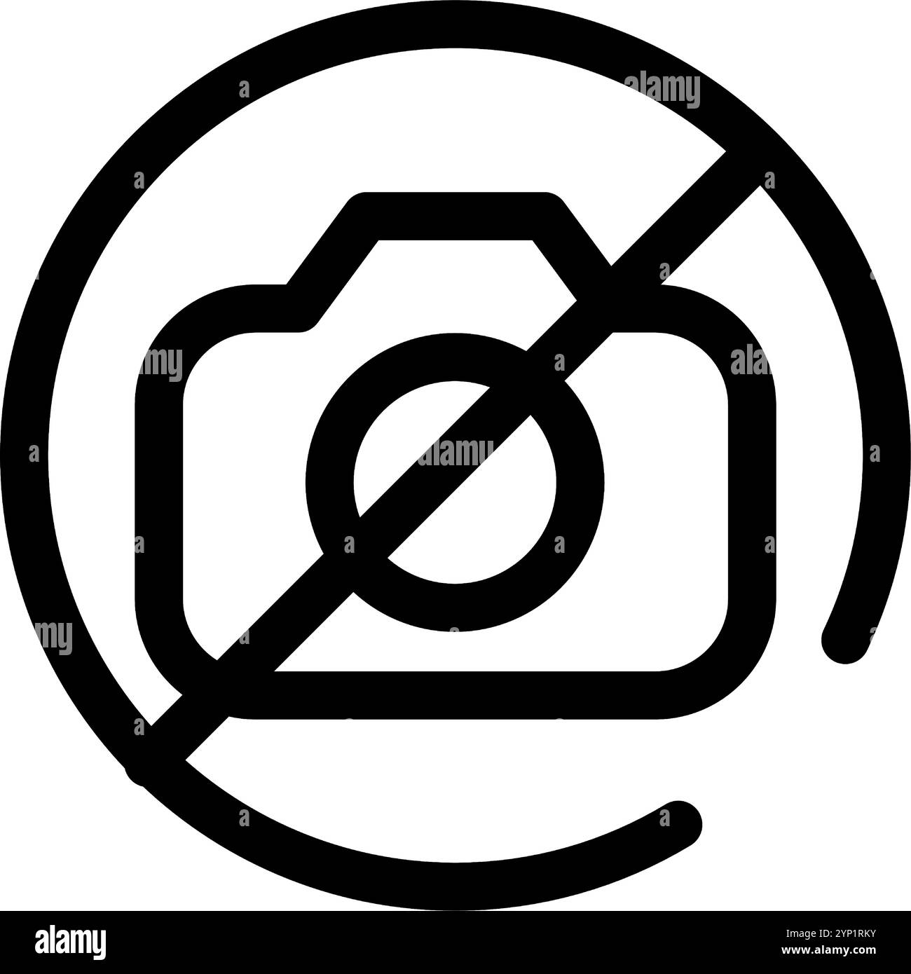 Caméra non autorisée - icône de photographie et de vidéographie propres et modernes. Illustration de Vecteur