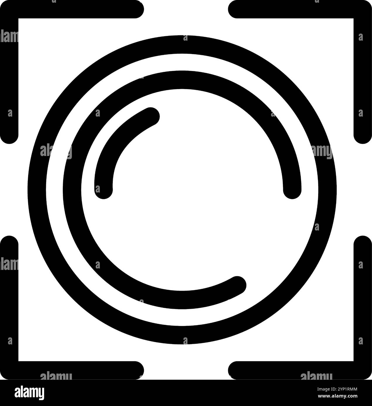 Bouton de mise au point et d'obturateur de l'appareil photo - icône de photographie et de vidéographie propre et moderne. Illustration de Vecteur