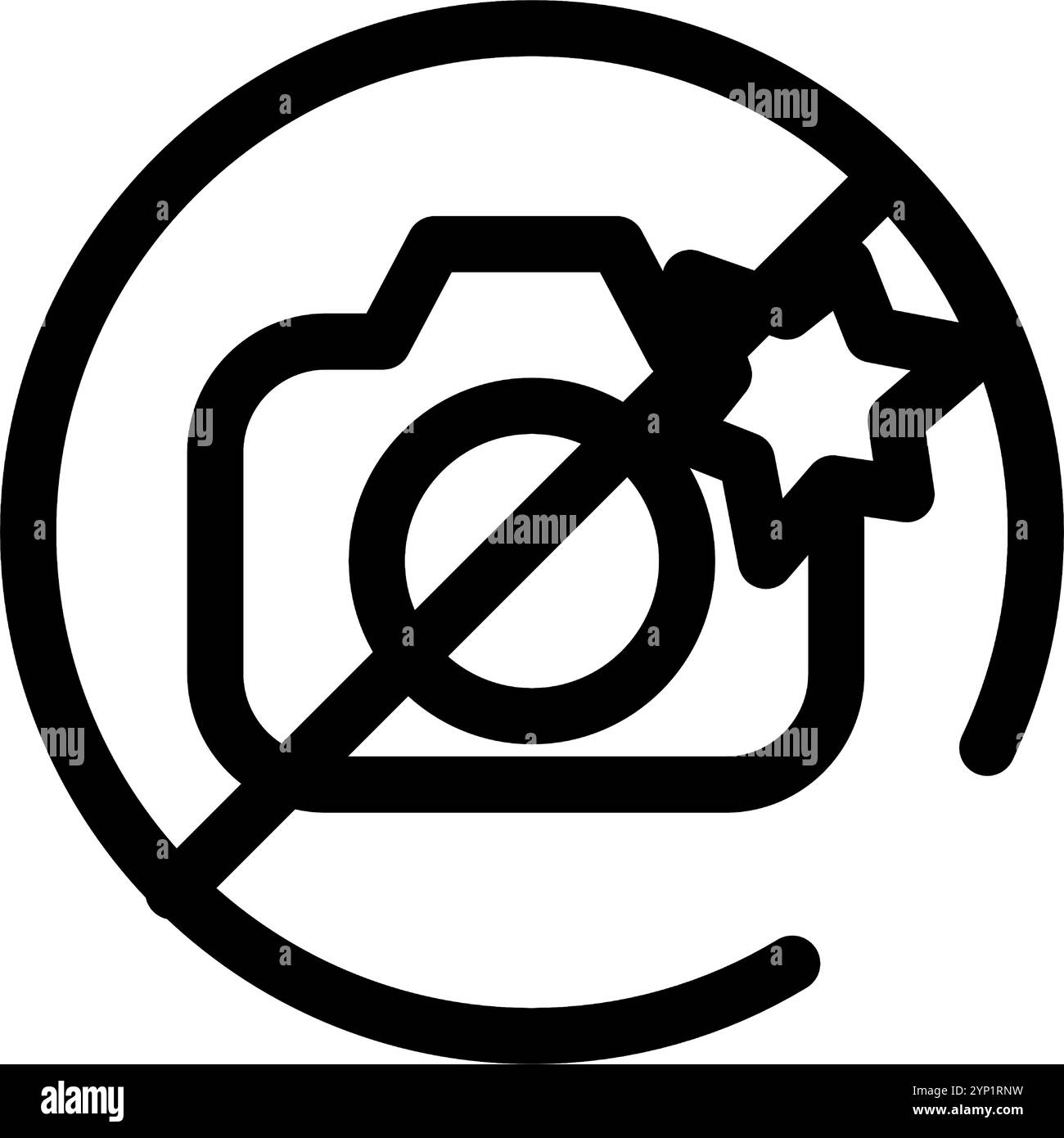 Caméra non autorisée - icône de photographie et de vidéographie propres et modernes. Illustration de Vecteur