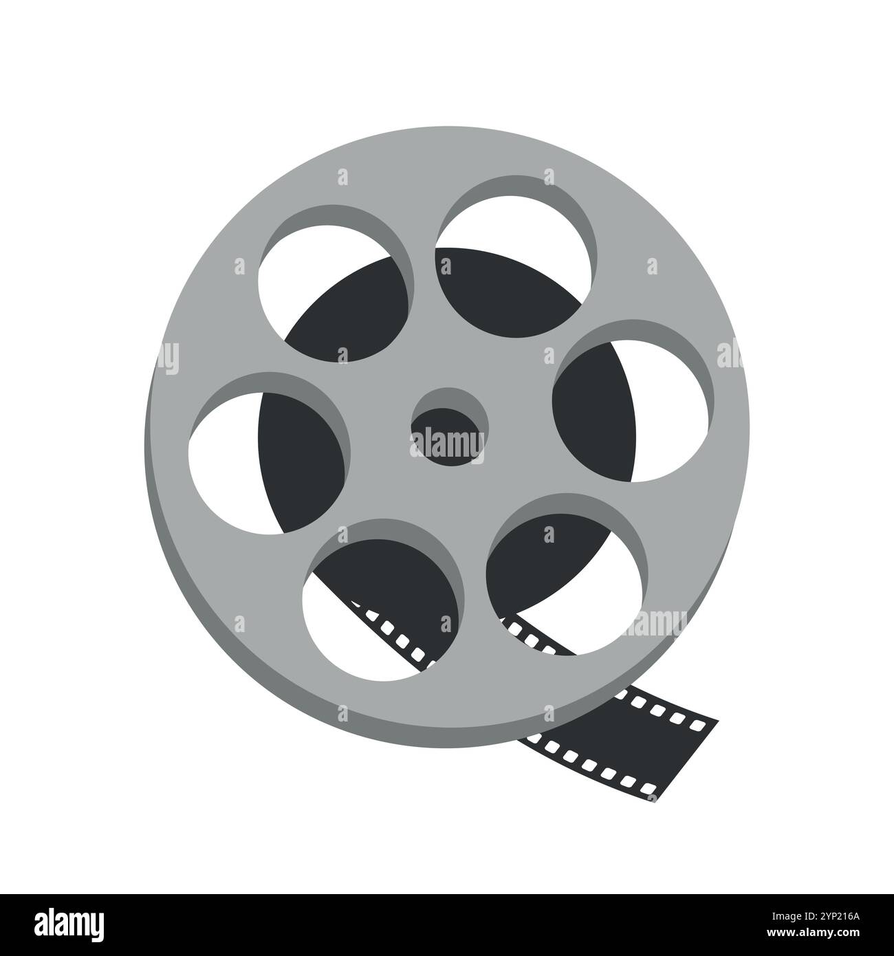 Bobine de film avec icône de ruban sur isolé sur fond blanc. Icône équipement de tournage. Symbole Cinéma. Illustration vectorielle Illustration de Vecteur