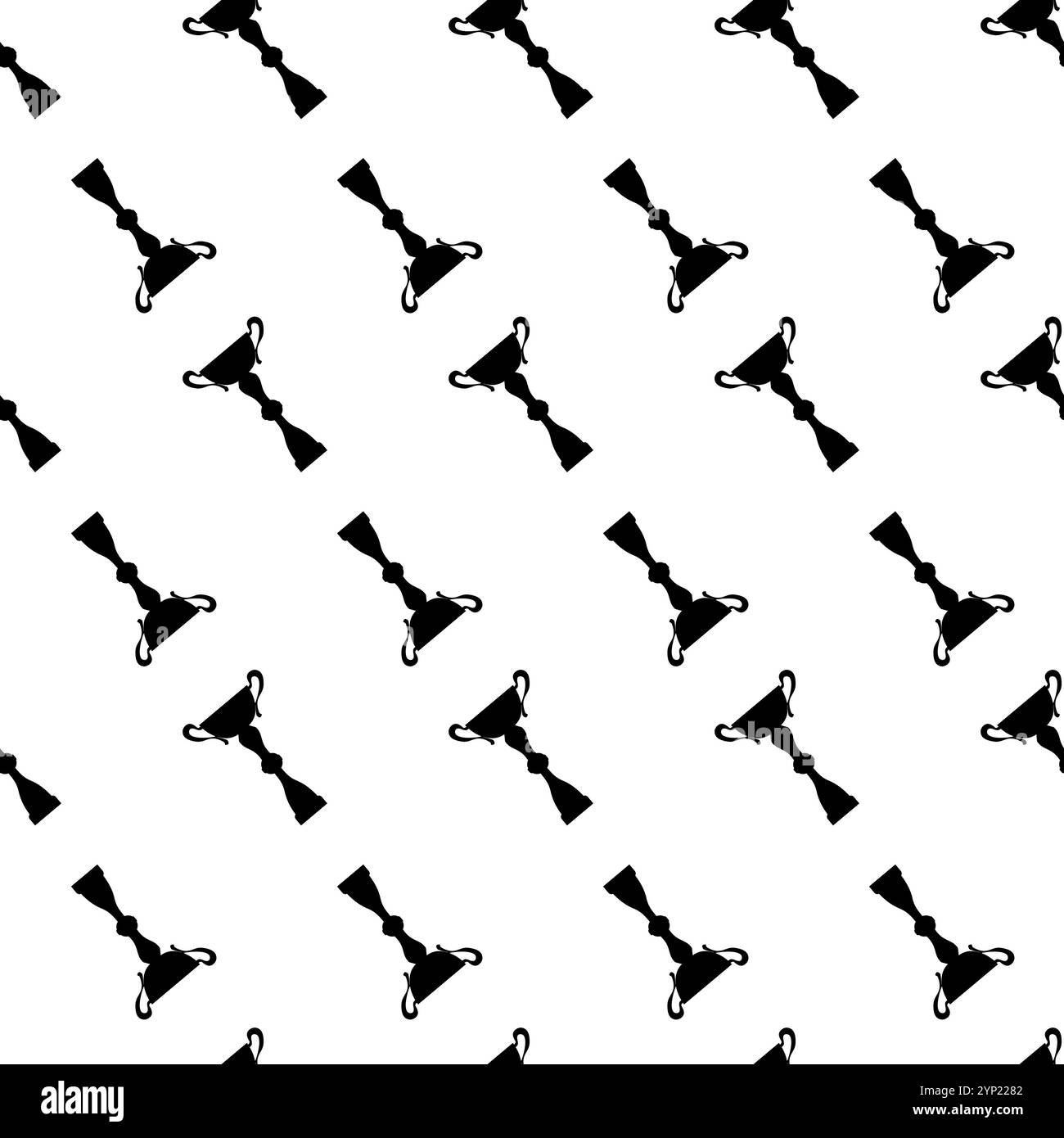 Coupe trophée gagnante sans couture. Texture silhouette simple noire. Prix du championnat pour la première place. Illustration vectorielle. Illustration de Vecteur