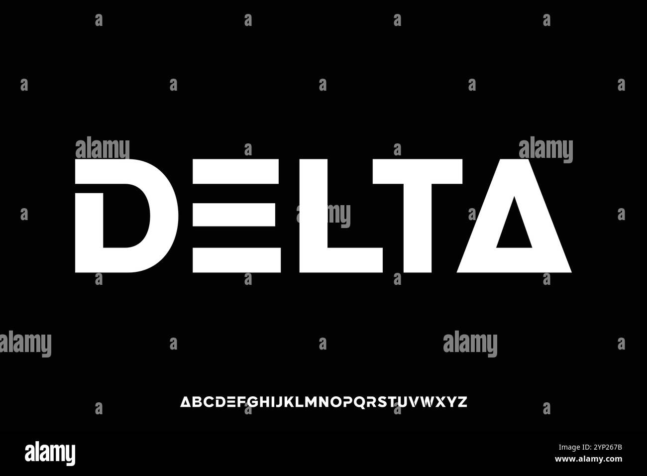Vecteur de police d'affichage d'alphabet futuriste sans serif moderne. Caractère delta abstrait Illustration de Vecteur