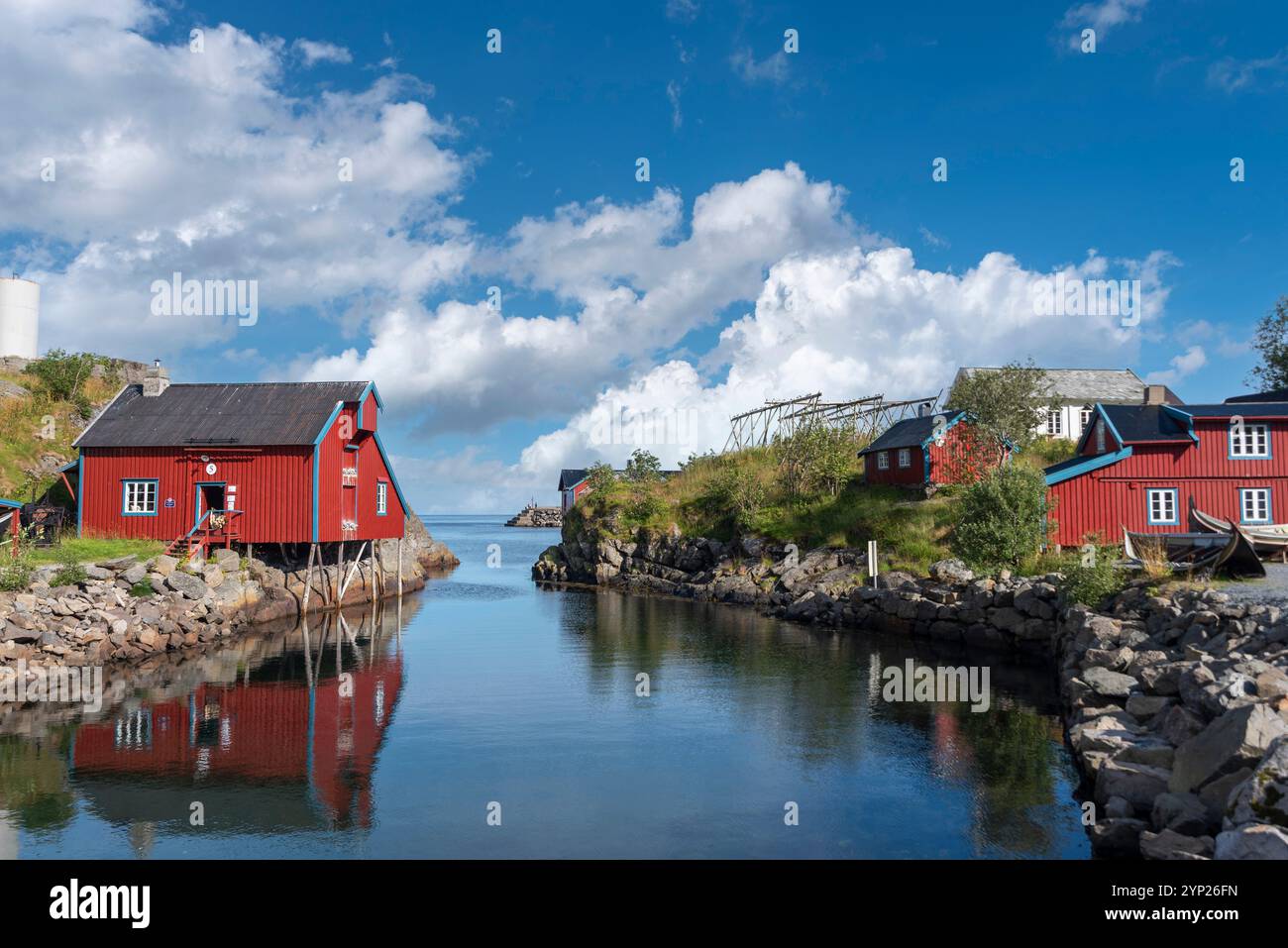 Historique usine d'huile de foie de morue, A i Lofoten, Moskenesoy, Lofoten, Norvège, Europe Banque D'Images