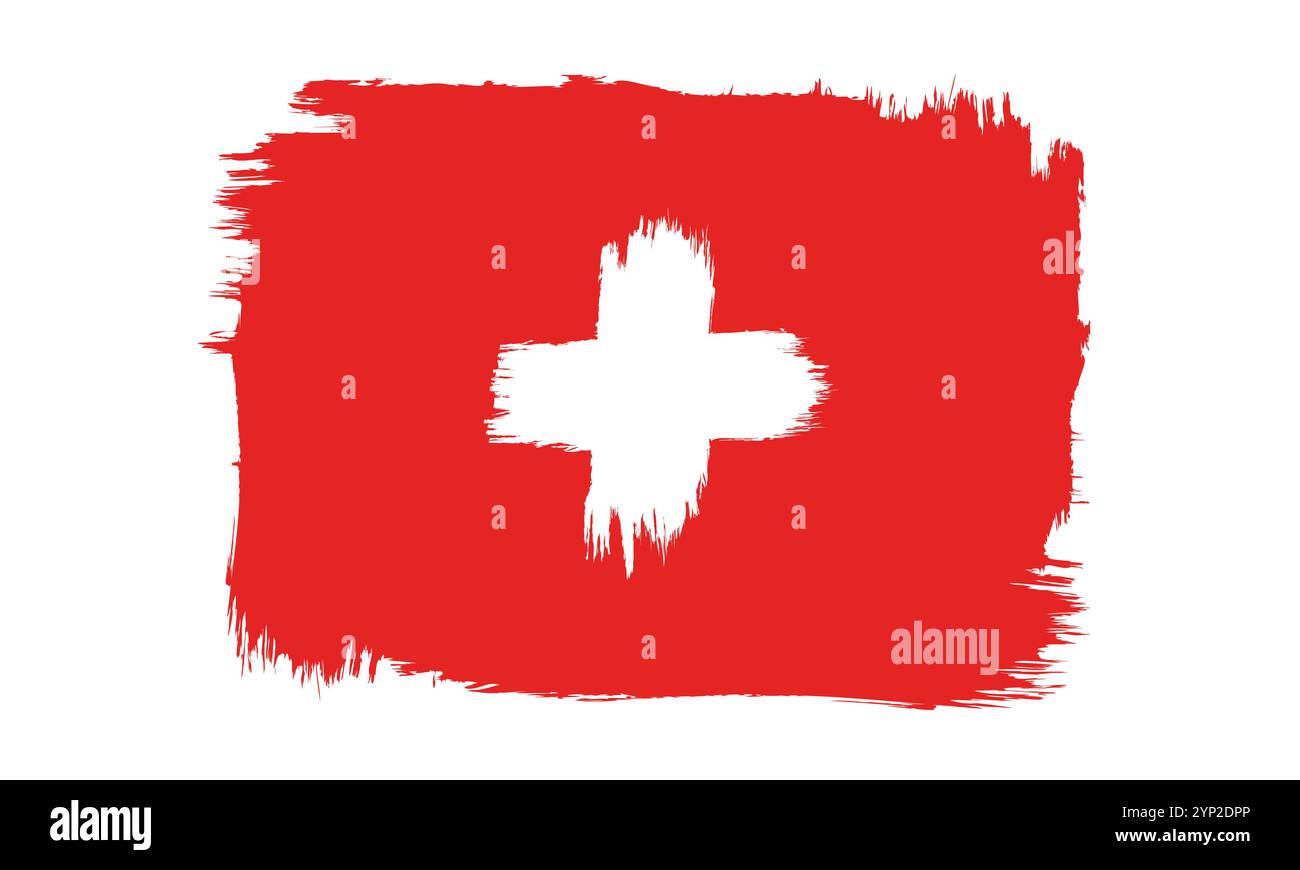 Vecteur vintage drapeau suisse. Drapeau suisse dans le style grunge. Drapeau de la Suisse Illustration de Vecteur