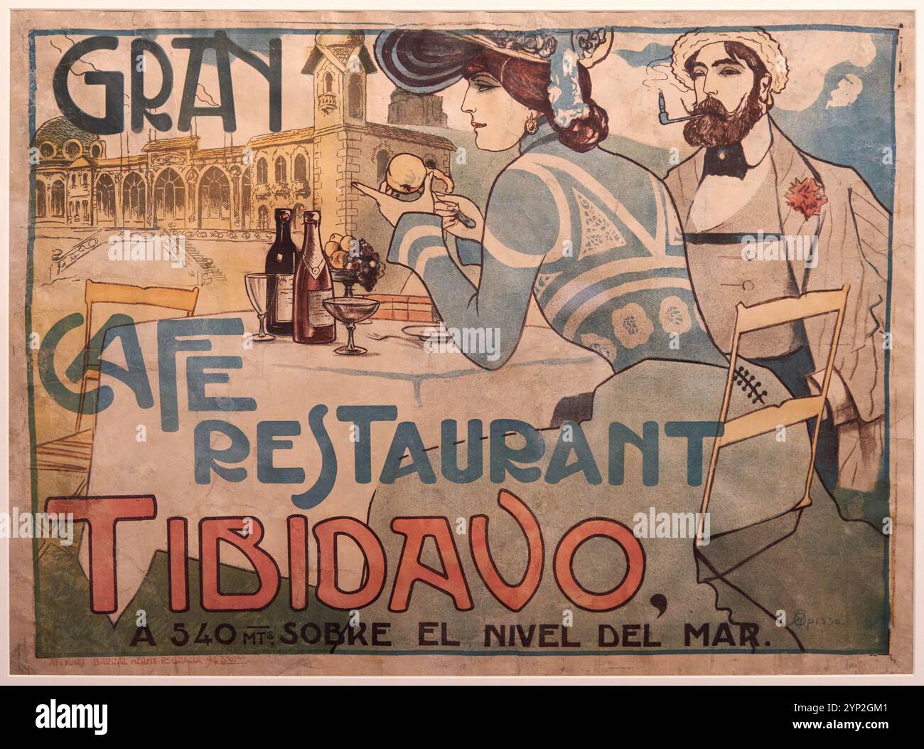 Gran Cafe Restaurant Tibidavo, 1902, lithographie couleur sur papier, Ricard Opisso (Tarragone, 1880 - Barcelone, 1966), MNAC, Museu Nacional D'Art de Catalunya, Barcelone, Espagne. Banque D'Images