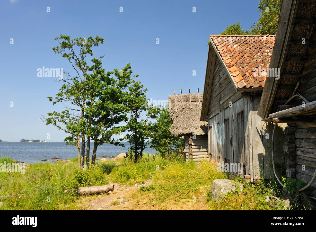 Cabane de pêcheurs, Altja, côte Baltique, parc national de Lahemaa, Estonie, Europe Banque D'Images
