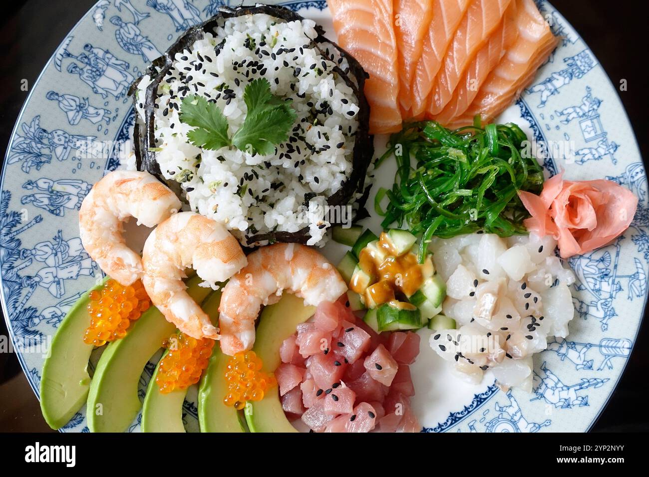 Assiette de sashimi, cuisine japonaise, France, Europe Banque D'Images