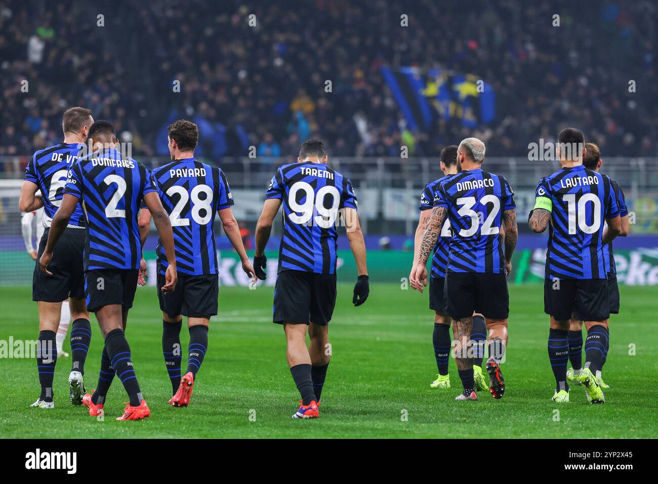 Milan, Italien. 26 novembre 2024. Joueurs du FC Internazionale vus lors de l'UEFA Champions League 2024/25 League phase - Matchday5 match de football entre le FC Internazionale et le RB Leipzig au San Siro Stadium crédit : dpa/Alamy Live News Banque D'Images