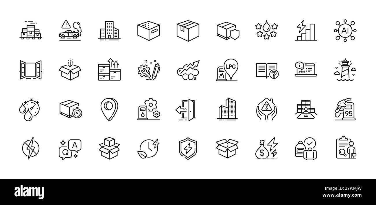 Produits en gros, protection de maison et pack d'icônes de ligne de croissance de consommation. Pour l'application Web. Icônes de ligne. Vecteur Illustration de Vecteur
