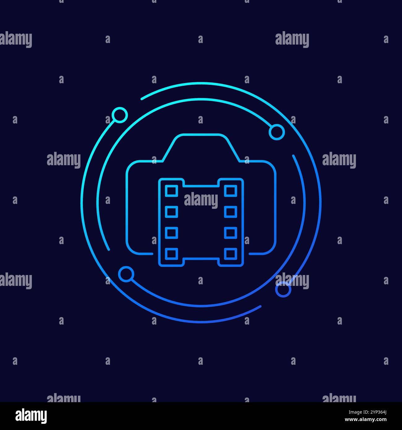 icône de caméra de film, conception linéaire Illustration de Vecteur