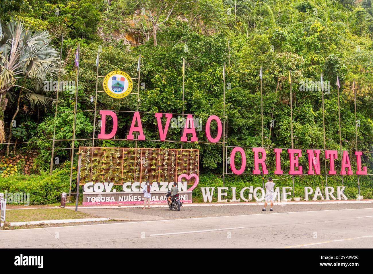 Signe de bienvenue à Davao Oriental à Mindanao Philippines Banque D'Images