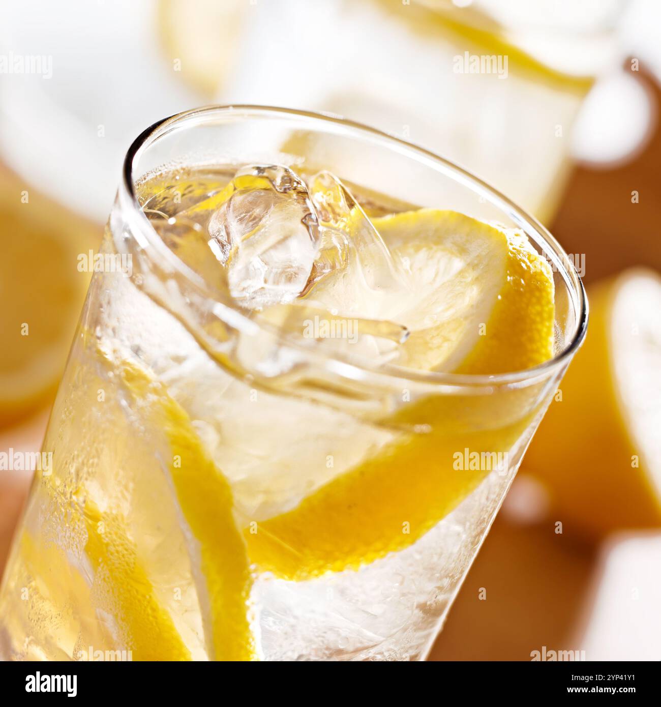 plateau photo avec verres de limonade Banque D'Images