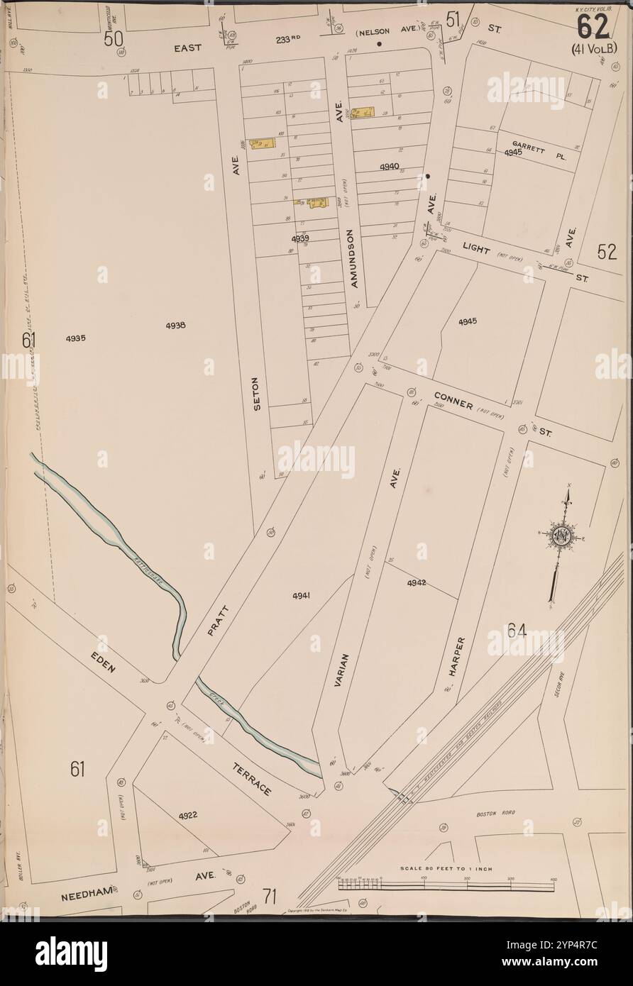 Bronx, V. 18, plate No 62 [Map Bounded by E. 233rd équipé, Harper Ave., Needham Ave.] 1918 Banque D'Images