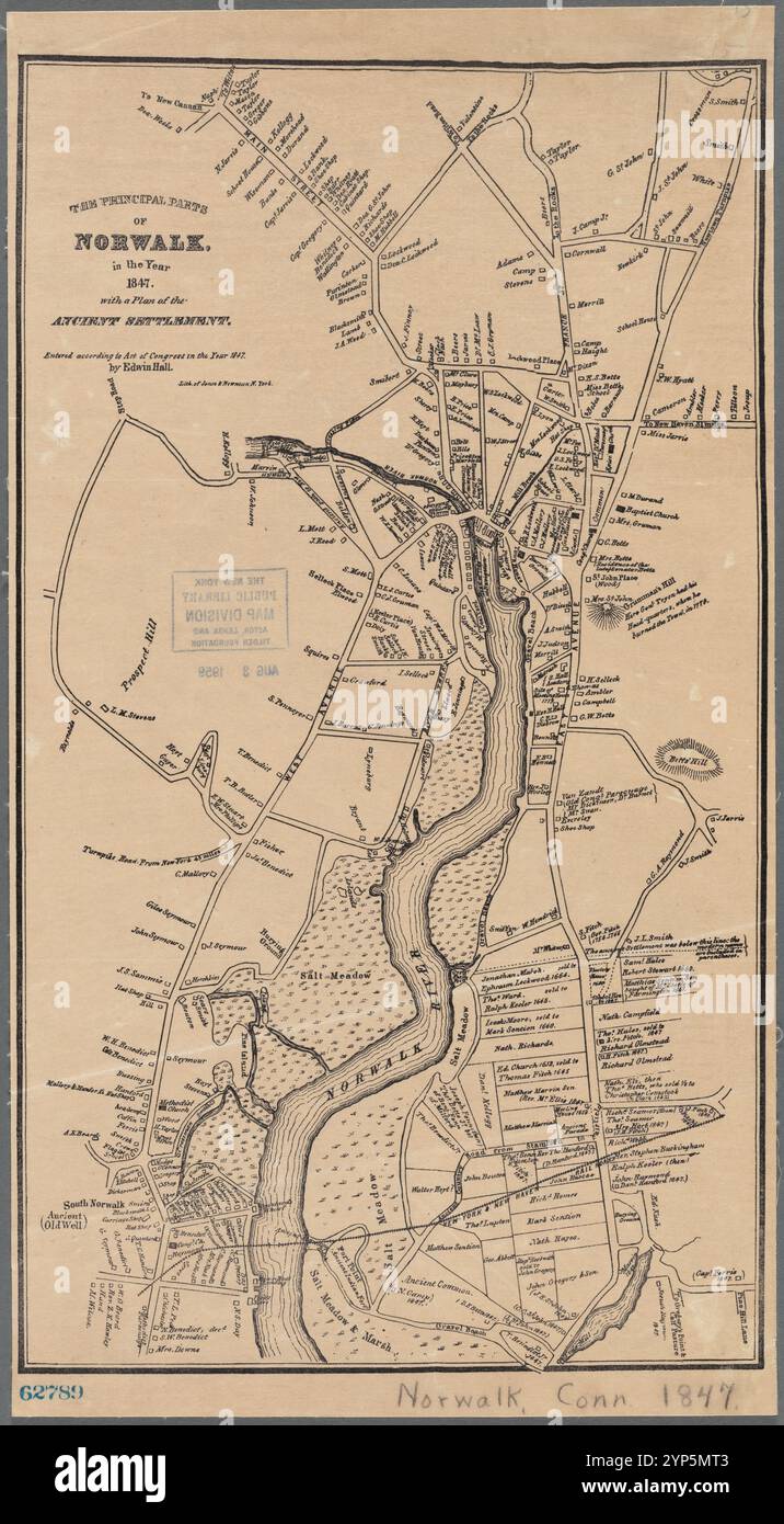 Les principales parties de Norwalk, en l'an 1847 : avec un plan de l'ancienne colonie 1847 - 1865 par Hall, Edwin, 1802-1877 Banque D'Images
