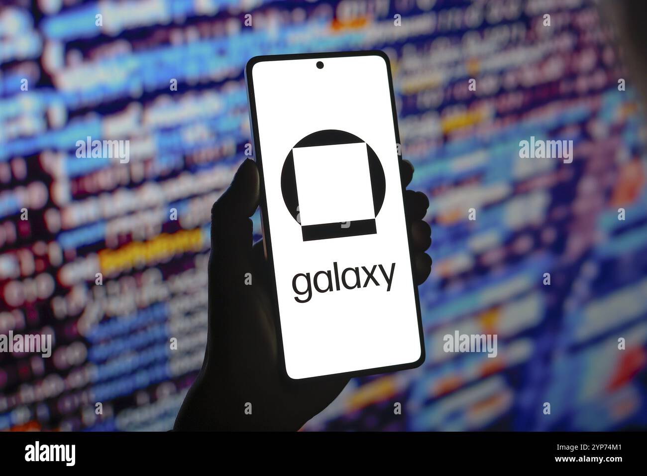 Dans cette illustration photo, le logo Galaxy Digital est affiché sur l'écran d'un smartphone Banque D'Images