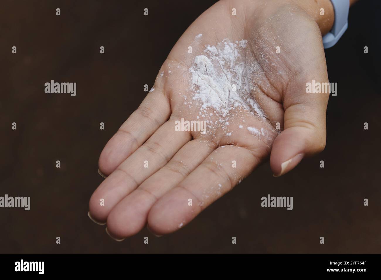 Le talc a été classé comme potentiellement cancérogène par l'organisme de lutte contre le cancer de l'Organisation mondiale de la santé (OMS) Banque D'Images