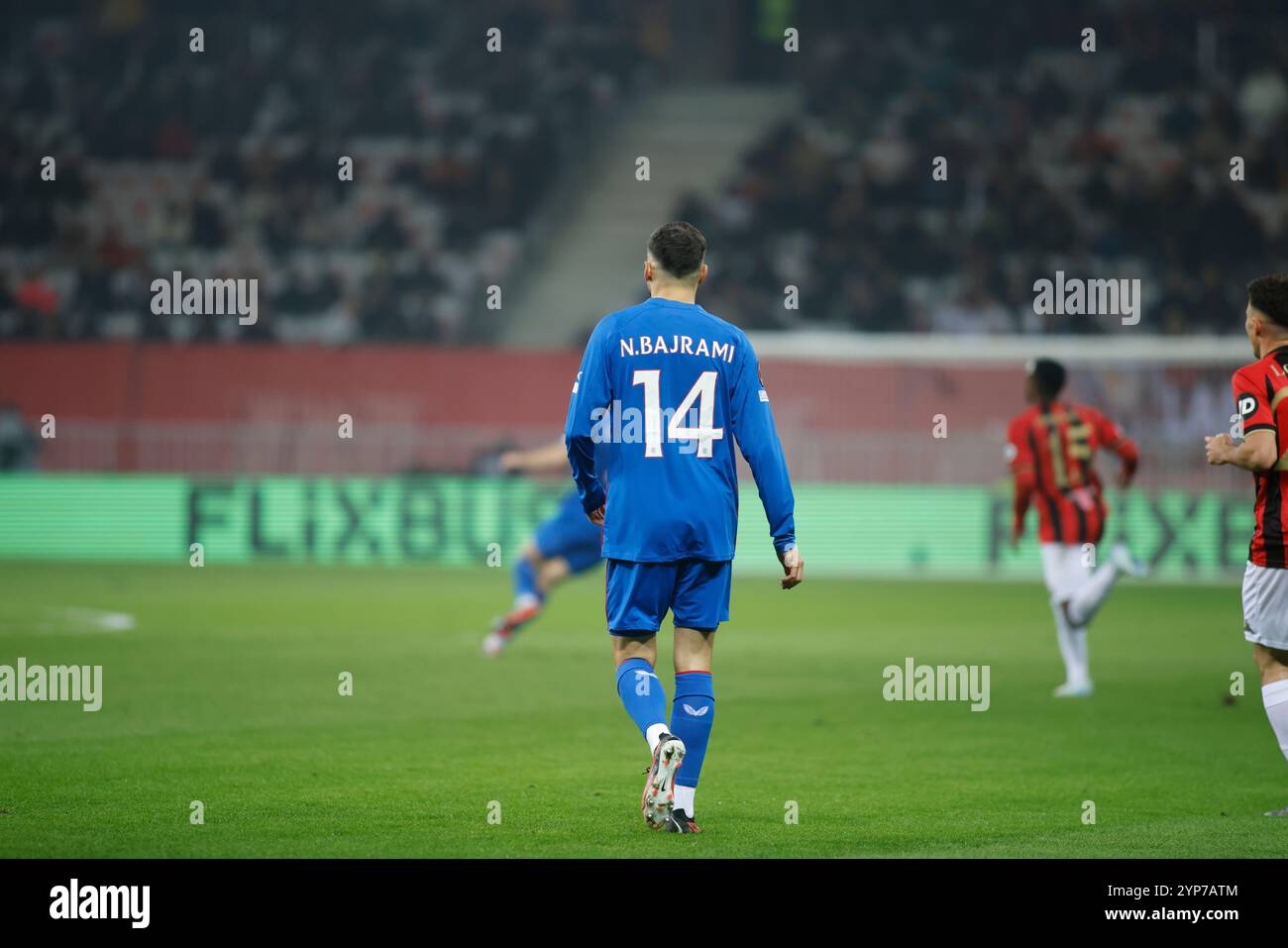 Nice, France. 28 novembre 2024. Nedim Bajrami entraîneur du Rangers FC lors de l'UEFA Europa League 2024/25, match de football entre l'OGC Nice et le Rangers FC le 28 novembre 2024 à Allianz Riviera, Nice, France, crédit : Nderim Kaceli/Alamy Live News Banque D'Images