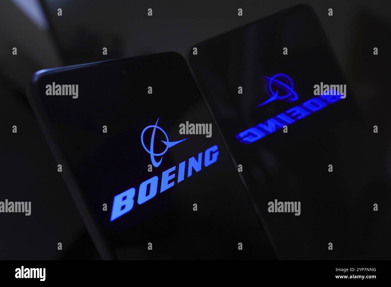 7 mai 2024, Brésil. Dans cette illustration photo, le logo de Boeing Company est affiché sur l'écran d'un smartphone Banque D'Images