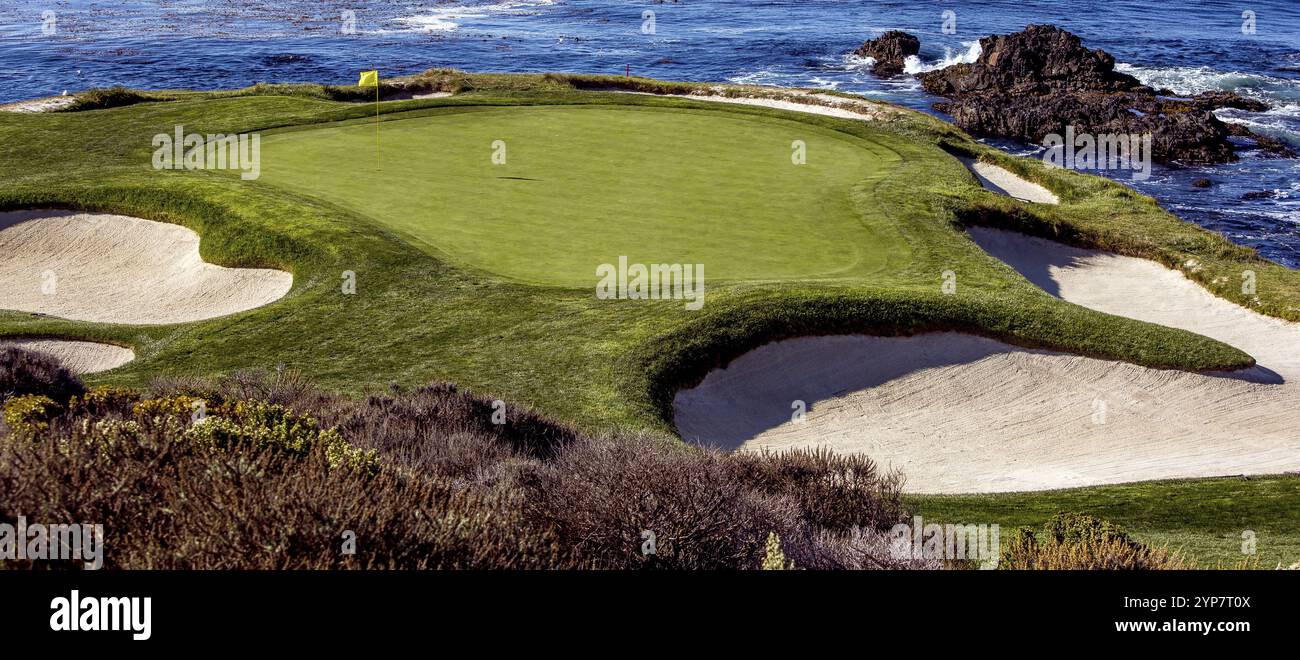 Terrain de golf de Pebble Beach, Monterey, Californie, états-unis Banque D'Images