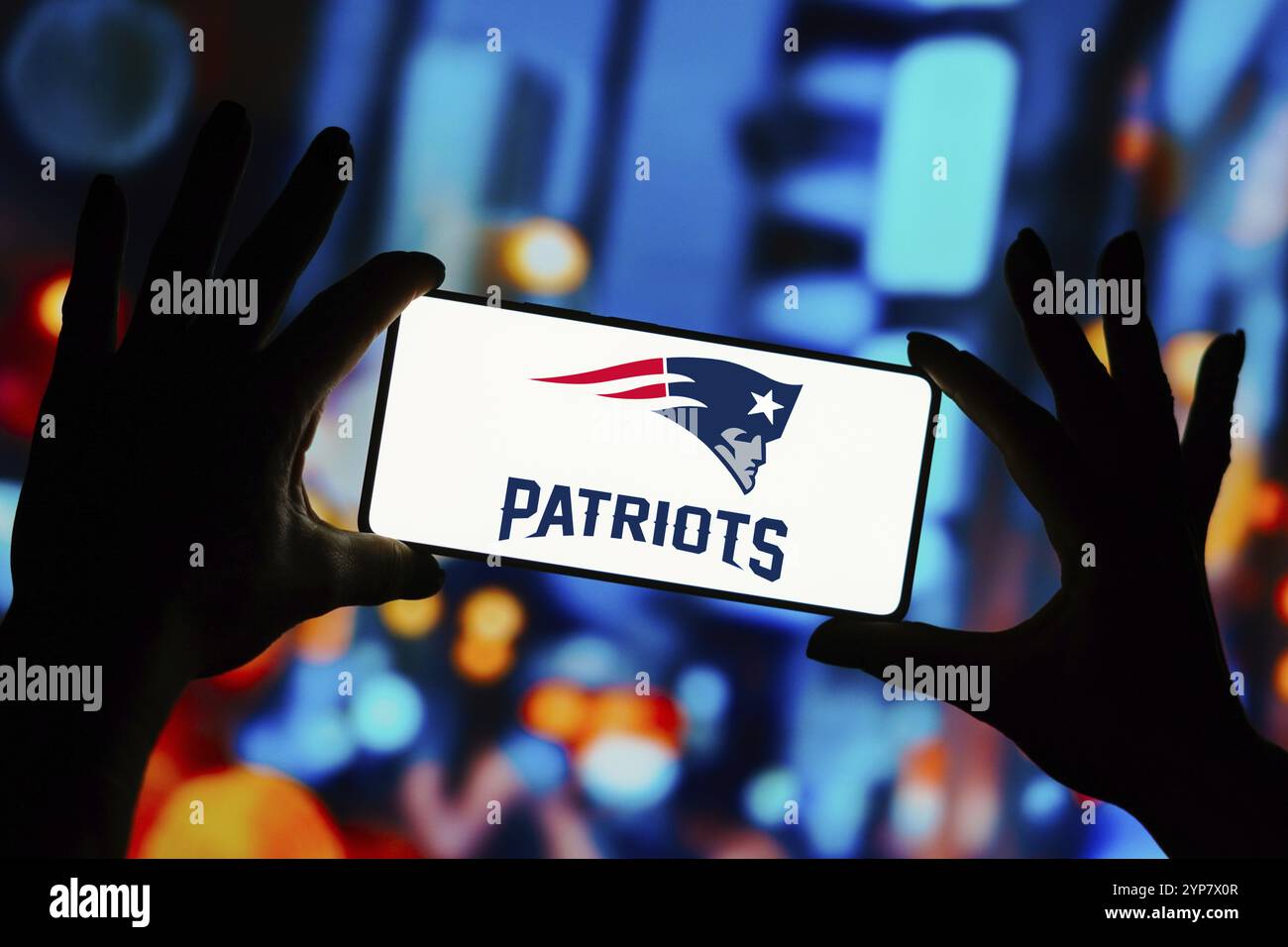 Les Patriots participent à la National Football League, en tant que membres de la division est de la Conférence américaine de football Banque D'Images