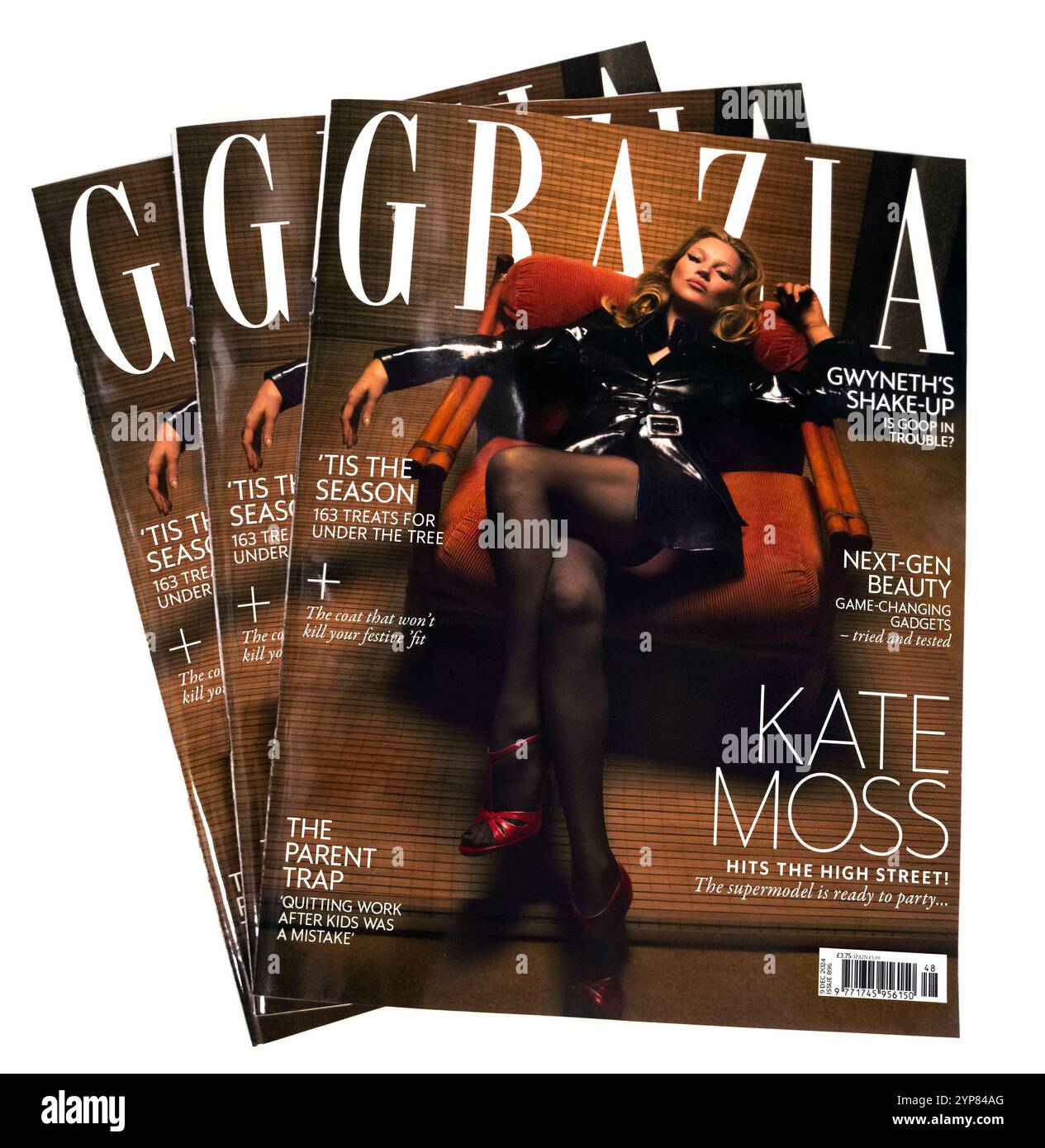 Modèles Kate Moss pour couverture de magazine Grazia. Katherine Ann Moss est un mannequin britannique qui connaît la renommée au début des années 1990 Un modèle de renommée mondiale. Banque D'Images