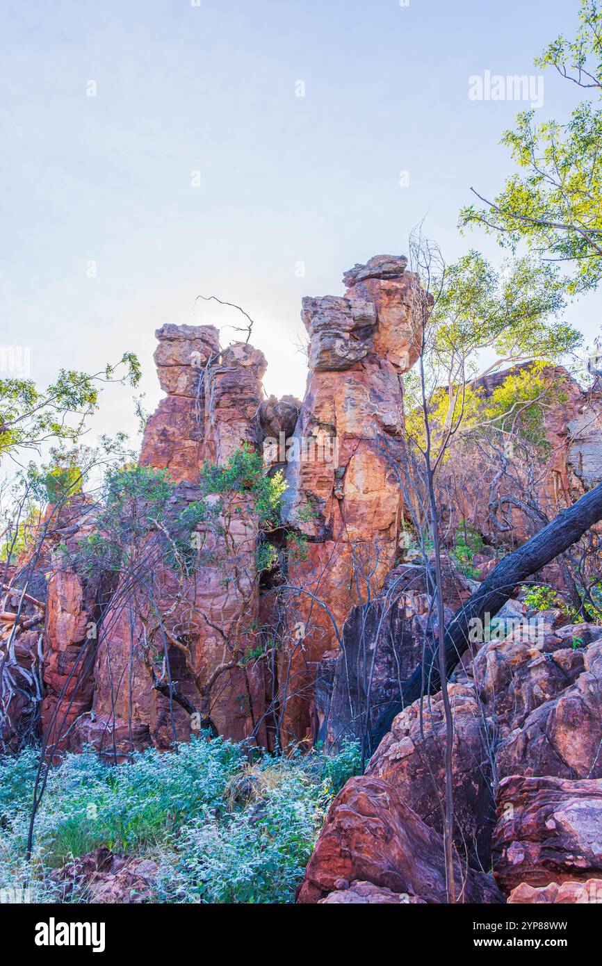 Les formations de grès uniques de Southern Lost City ont été sculptées par le vent et la pluie. Banque D'Images