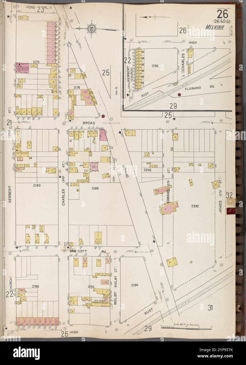 Queens V. 3, plate No. 26 [Map Bounded by High, James préparant, Rust, Herbert préparé, Pond PL.] 1884 - 1936 Banque D'Images