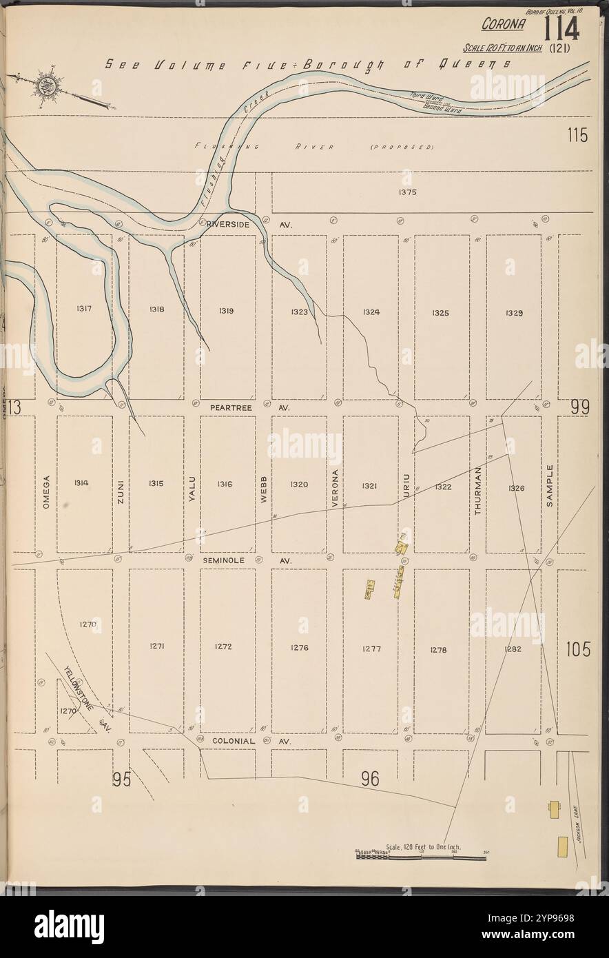 Queens V. 10, plate No. 114 [carte bornée par Riverside Ave., Sample, Colonial Ave., Omega] 1884 - 1936 Banque D'Images