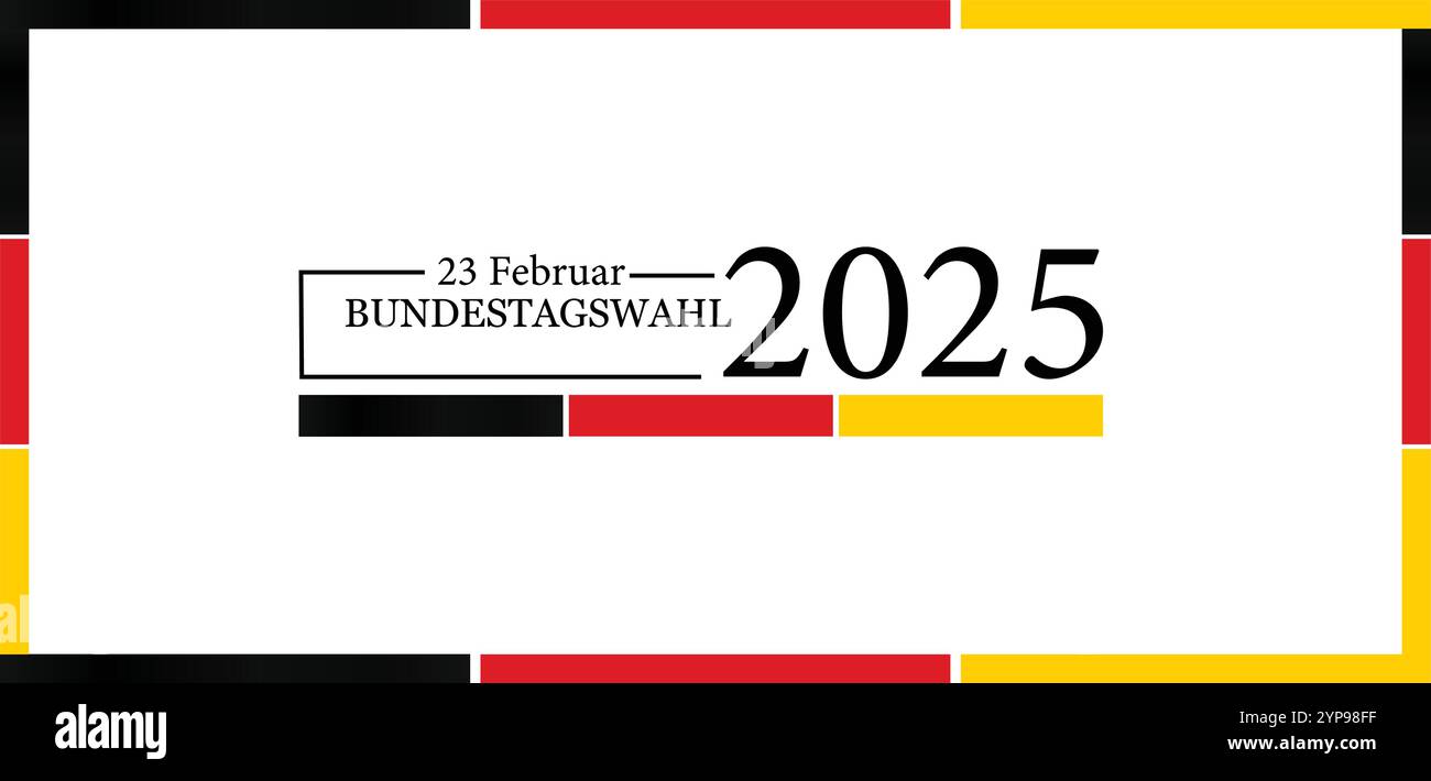 Prévisions et projections Aperçu du Bundestagswahl 2025 le 23 février Illustration de Vecteur