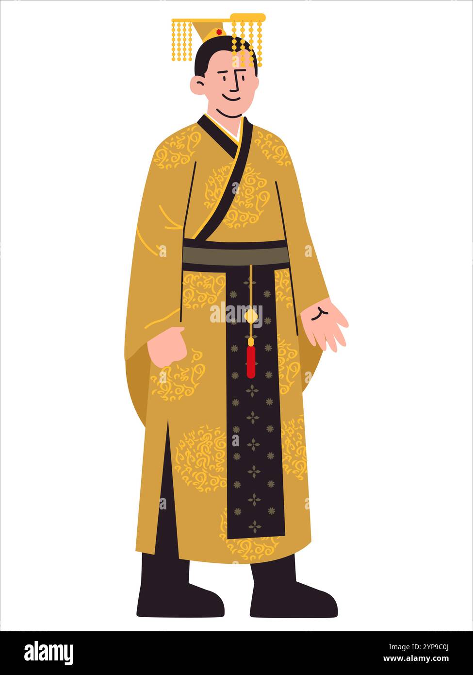 Corée homme traditionnel tenue culturelle Corée robe de mariée tradition vêtements style oriental icône de conception ensemble coloré Illustration de Vecteur