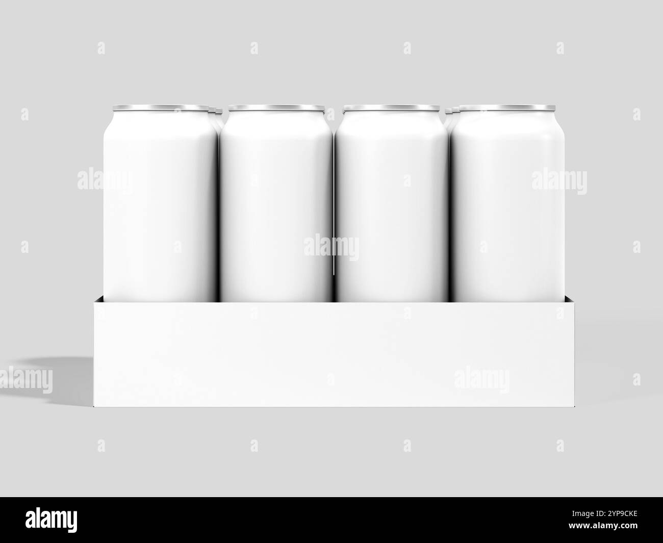 Rendu 3D de maquette White Blank Drinks Can Pack Banque D'Images