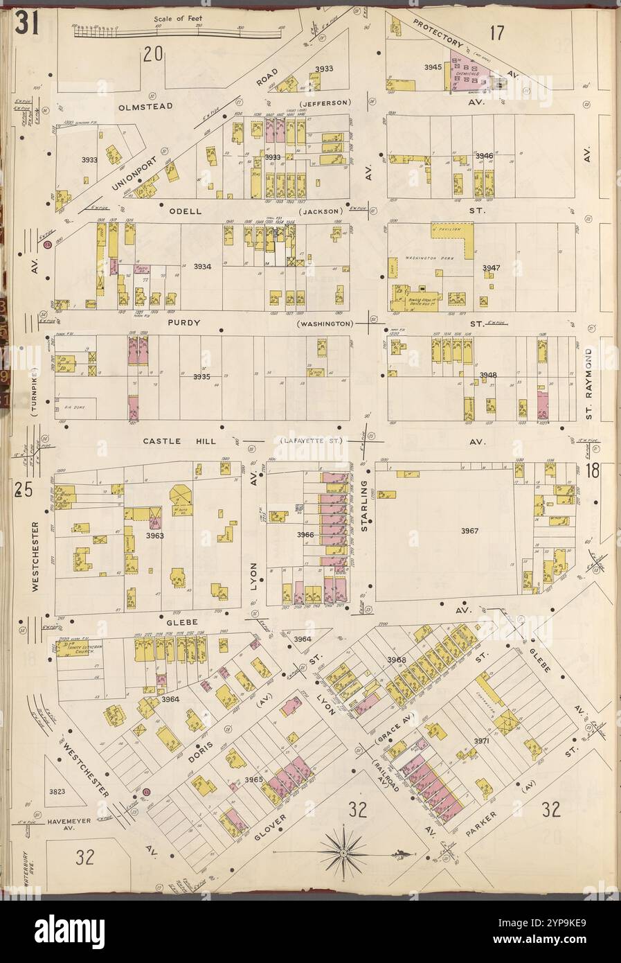 Bronx, V. A, plate No. 31 [Map Bounded by Protectory Ave., Raymond Ave., Parker réunies, Westchester Ave.] 1905 - 1908 Banque D'Images