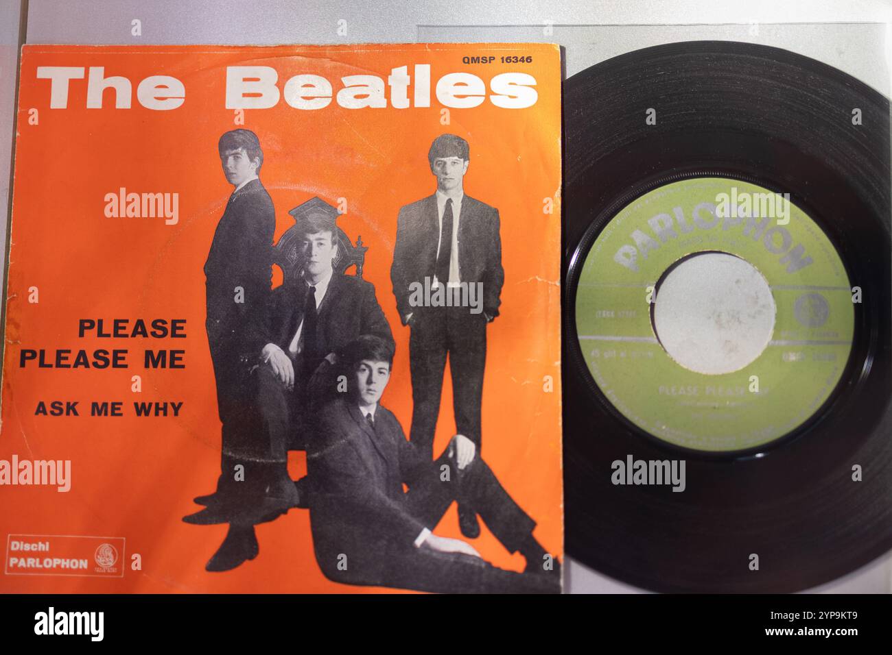 Vinyle Rock classique, Vintage 45 tours Record : les Beatles. Banque D'Images
