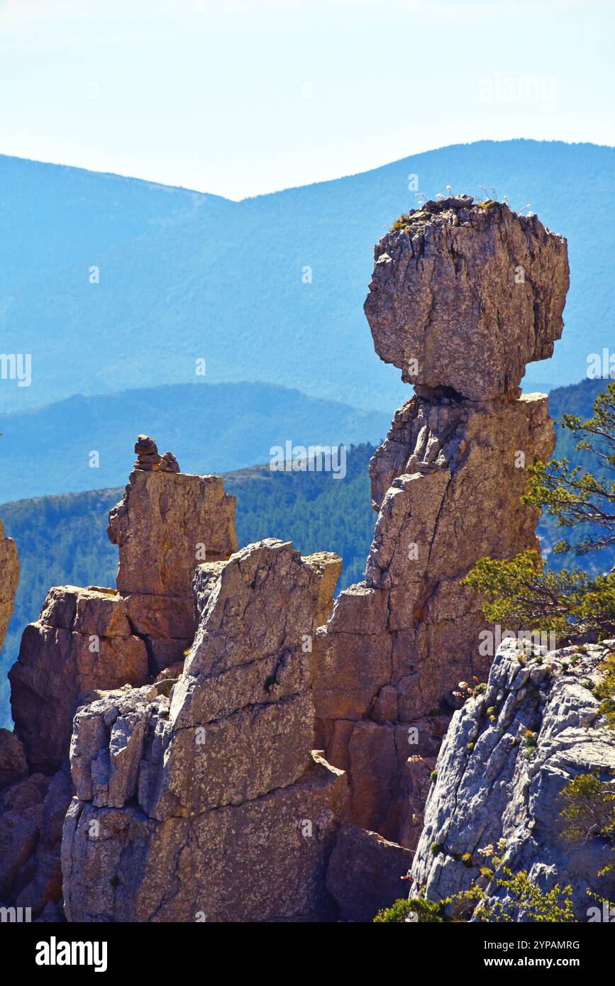 La falaise appelée Cadières de Brandis, France, Alpes de haute Provence, Parc naturel régional du Verdon, Castellane Banque D'Images