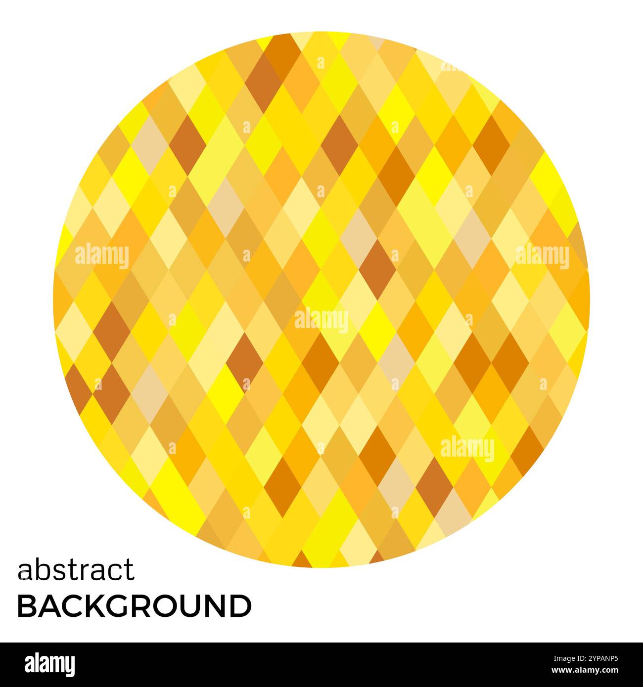 Cercle jaune de losanges isolés sur fond blanc. Arrière-plan vectoriel abstrait. Illustration de Vecteur
