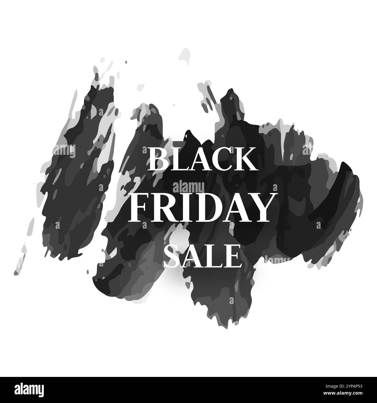 Bannière de solde du vendredi fou. Texte blanc sur un trait de pinceau grunge foncé. Illustration vectorielle Illustration de Vecteur