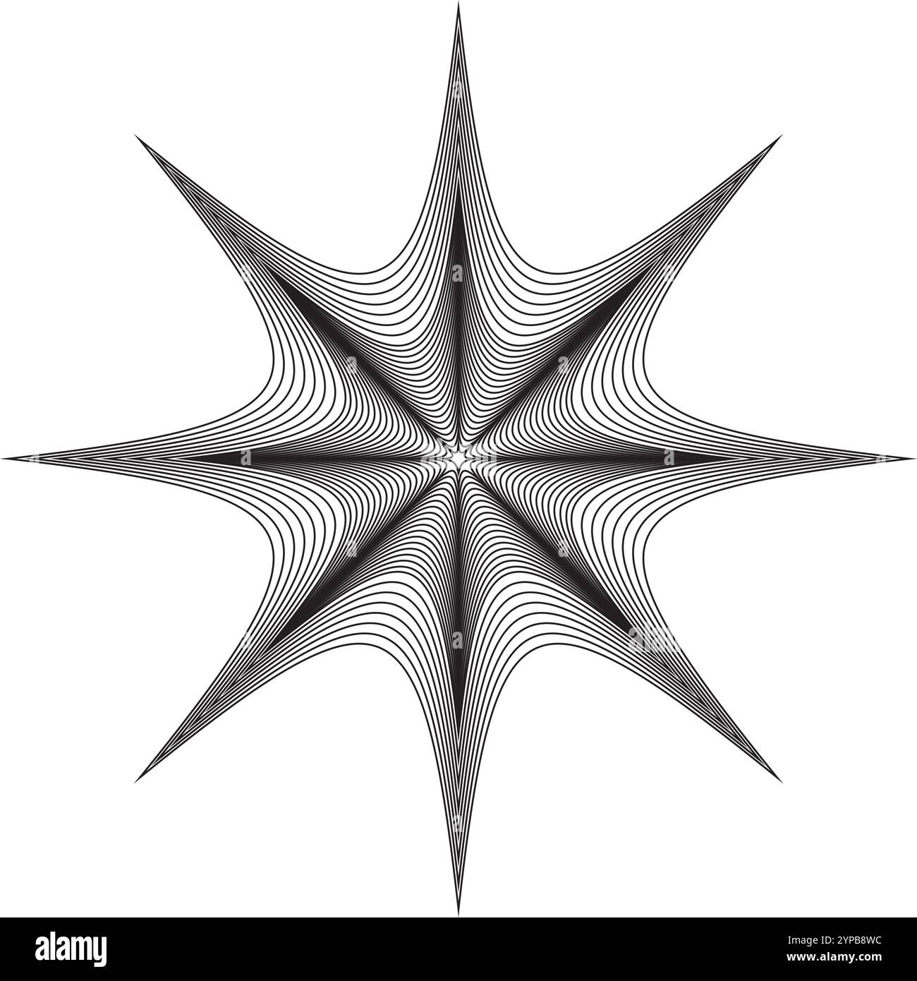 Eléments géométriques radiaux. Art géométrique de la ligne rayonnante Illustration de Vecteur