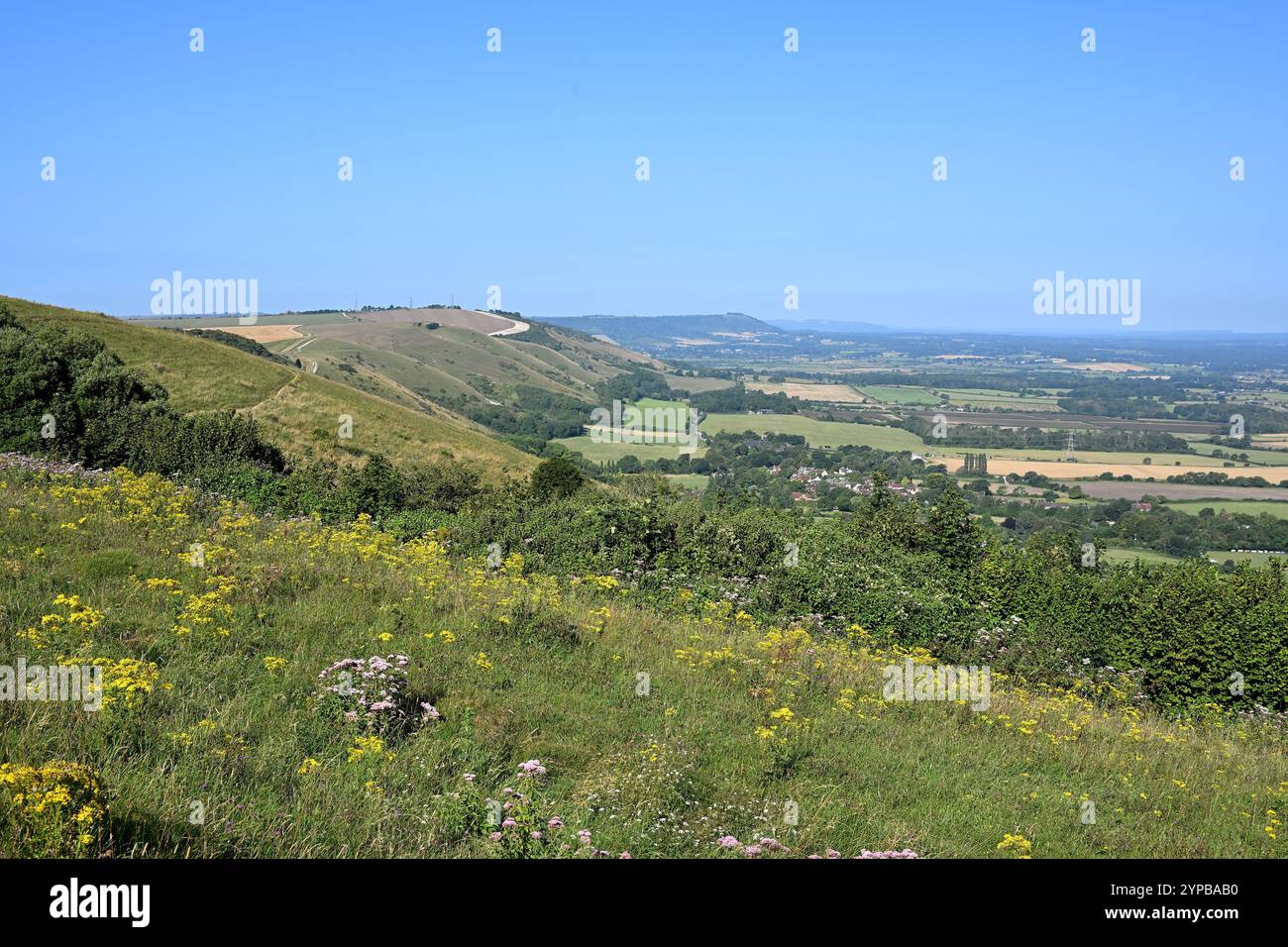 Vue depuis Devils Dyke dans le parc national de South Downs Banque D'Images