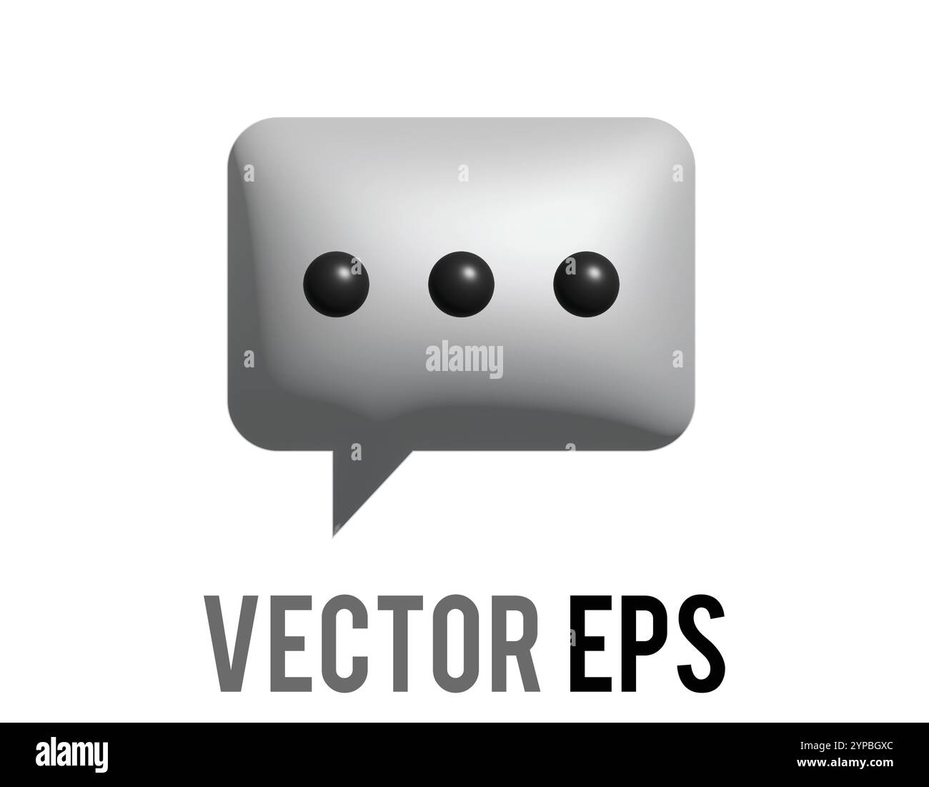 L'icône isolée de ballon de style dessin animé 3D, représentent le mot parlé dans la bande dessinée Illustration de Vecteur