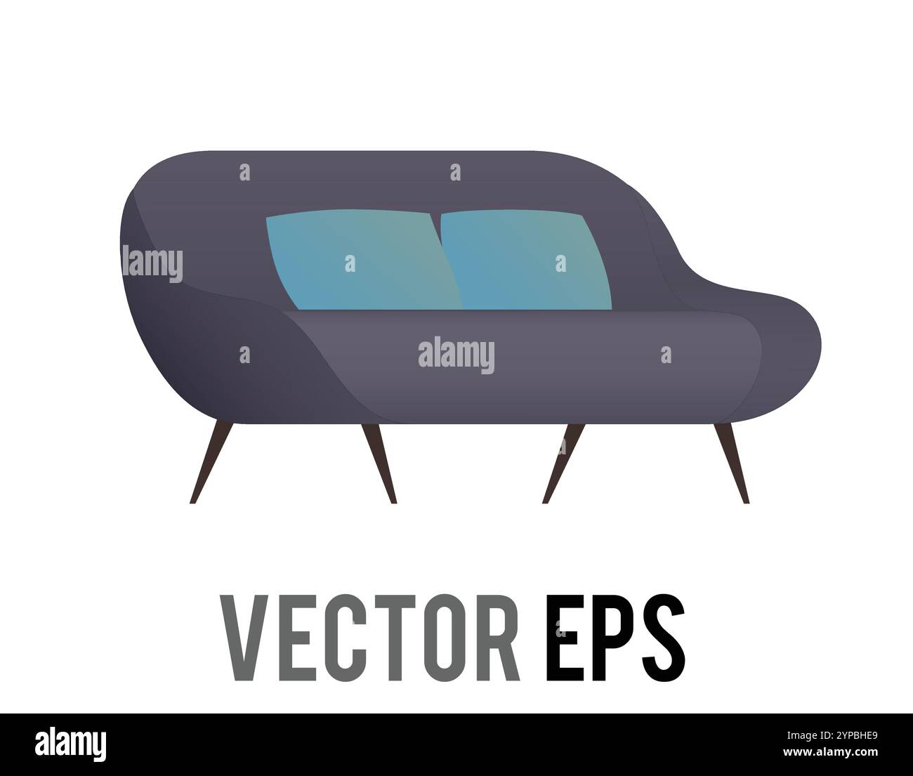 Le canapé paramétrique design gris foncé pour salon 60s 70s style rétro design intérieur avec deux coussins décoratifs bleus Illustration de Vecteur Le canapé paramétrique design gris foncé pour salon 60s 70s style rétro design intérieur avec deux coussins décoratifs bleus Illustration de Vecteur