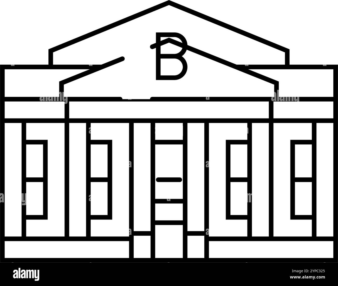 illustration vectorielle d'icône de ligne de bâtiment de banque de ville Illustration de Vecteur